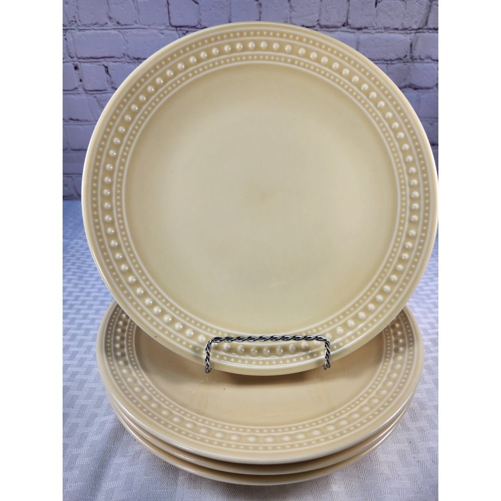 Gorgeous Vintage Matceramica YELLOW M2A20 ~ Portugal Set of 4 Dinner Plates 11"